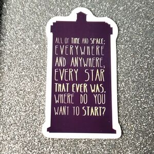 10/$10 DR. WHO Tardis waterproof sticker TV Show